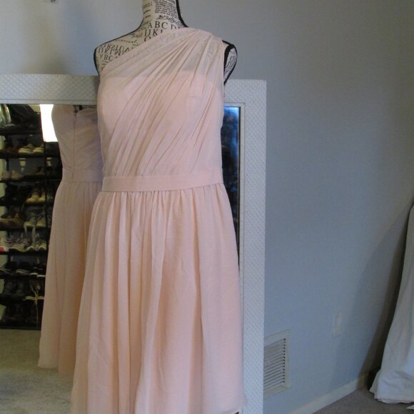 Bill Levkoff One-Shoulder Pink Prom Dress - Picture 3 of 8